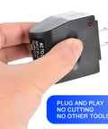 No Sweat Easy Install 220V To 12V Car Cigarette Lighter Plug Converter held in hand, showcasing waterproof build and easy plug and play design.