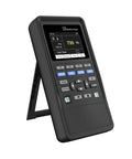 Digital Leeb Hardness Tester For Stainless Steel Aluminum Alloy Copper And Cast Iron Richter Scale Gauge on stand with display.