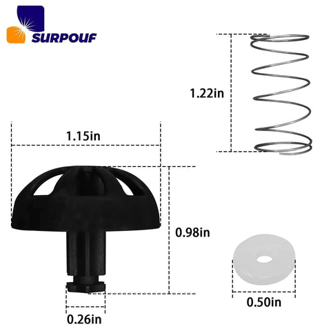 Dimensions of Two Pack Spring Loaded Brew Basket Stopper Kit For Universal Coffee Machines Replacement Parts