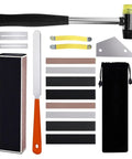 17Pcs Guitar Fret Repair Kit With Crowning File Rubber Hammer Leveling Beam Fret Rocker and storage bag visible