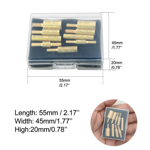 Slick 9 Piece Gun Cleaning Rod Adapter Kit Featuring Male Female 5 40 8 32 10 32 Thread Converters displayed in a transparent case.