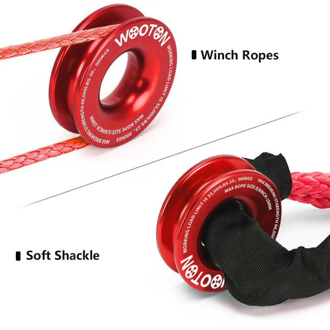 Beefy Winch Snatch Recovery Ring 66000 Lb Aluminum Pulley For Soft Shackle Compatibility Fits Quarter Inch Three Eighths Inch Three Sixteenths Inch Soft Shackles One Half Inch Seven Sixteenths Inch Ropes Off Road Vehicle Recovery on winch rope and soft shackle