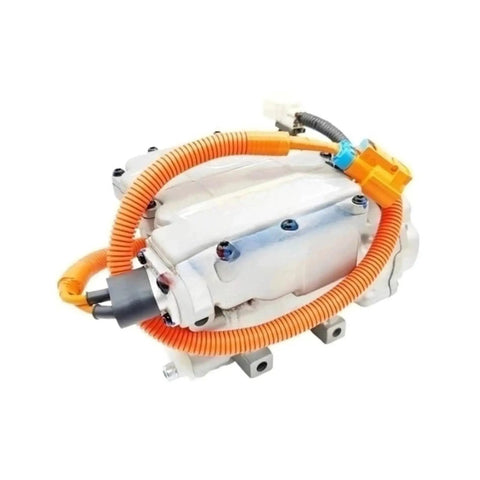Heavy Duty 409V AC Air Conditioning Compressor For Byd Qin EV with orange tubing, designed for efficient cooling and smooth operation.