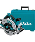 Beast Of A Lightweight Magnesium 7-1/4 Inch Circular Saw With 15 Amp Motor, 5,800 RPM, Built In LED Lights, shown with case.