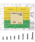 No Sweat Heavy Duty Stainless Steel Watch Screws Assortment Set Featuring Precision Flat Head Micro Fasteners For Watch Band Link Adjustment And Repairs displayed in a clear organizer.