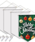 DIY Sublimation Blank Banner Set For Wall Display Waterproof Canvas Banners For Heat Transfer Printing Easy To Use Create Custom Wall Art With Landscapes Pets And Loved Ones 4 Pack shown with Christmas design