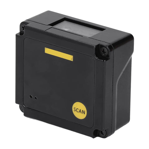 Embedded Fixed Mount Barcode Scanner With USB Auto Sensing Engine And Aluminum Alloy Build 1D 2D QR Barcode Reader 640x480 CMOS Sensor 120fps Fast Scan For POS Kiosk And Inventory Systems, side view in black housing with scan button.
