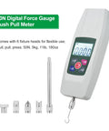 Workhorse Digital Push Pull Force Gauge Portable Dynamometer With Auto Shutdown Real Time And Peak Modes Four Unit Conversion Tension And Pressure Tester Handheld Meter For Diy Lab And Industrial Use, 50N, ABS steel, with 6 heads