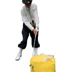 Man using Golf Impact Bag Swing Trainer for Point of Impact Practice, Waterproof and Durable Training Aid