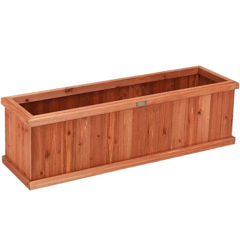 Raised Garden Bed Planter Box Window Mounted For Windowsill And Backyard Wooden Planting Box For Flowers And Veggies Durable Fir Wood