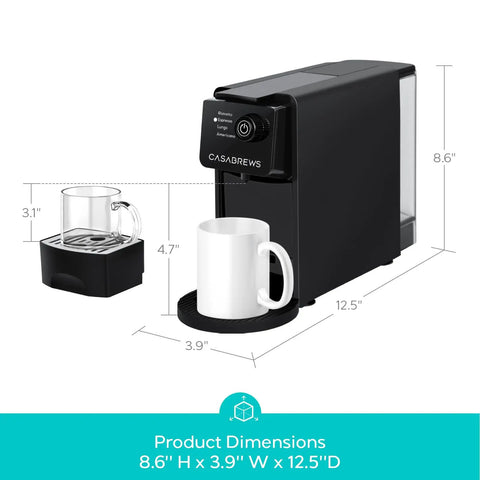Compact 20 Bar Espresso Machine for Nespresso Original Pods, Mini Coffee Maker With 21 Oz Removable Water Tank, Sleek Black