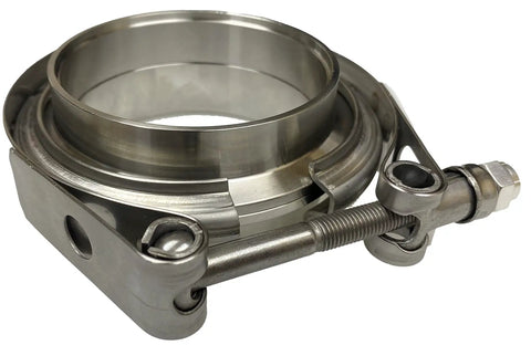 Five Inch 304 Stainless Steel Turbo Flange Kit with V Band Clamp and Male and Female Flanges for Intercooler, Turbocharger, Intake, Exhaust