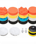 Pro Grade Car Foam Drill Polishing Pad Kit 22 Piece With 3 Inch Sponge Pads Wool Buffers Drill Adapters