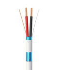 Close-up of Budget Friendly 500Ft Shielded 18AWG Two Conductors Alarm Cable CCA Low Voltage Wire showing colored wires