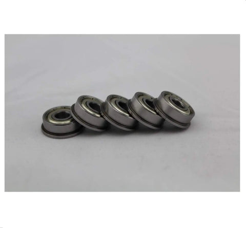 Top Notch F609ZZ Flanged Deep Groove Ball Bearings 9x24x7mm Precision Steel ABEC-1 Grade stacked at an angle.