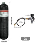 3L Carbon Fiber PCP Air Tank With Filling Station And Regulator Gauge 4500 PSI High Pressure HPA Cylinder For Paintball