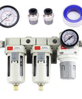 All In One Pneumatic Air Prep Unit With Separator Filter Regulator And Lubricator AC3110-03 for clean dry compressed air