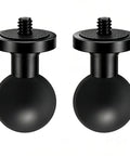 2-Piece Aluminum Alloy Ball Head Adapter For 1-Inch B-Size Double Ball Head Arms With 1/4-20 Threaded Stud Mount Accessory For Action Cams Bikes And Outdoor Photography Gear, black 2-pack