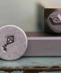 5mm Kite Metal Punch Design Stamp CH19 for stainless steel, 9mm square tool with 5mm impression size. Gray stamp for metalwork.
