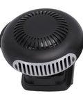 Quick Warm Up Battery Operated Compact Warmer With Anti Tip Safety For Cars Homes Outdoors Dual Rechargeable Lithium Cells Fast Windscreen Defroster, black heater top view