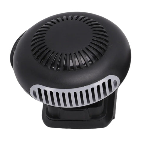 Quick Warm Up Battery Operated Compact Warmer With Anti Tip Safety For Cars Homes Outdoors Dual Rechargeable Lithium Cells Fast Windscreen Defroster, black heater top view