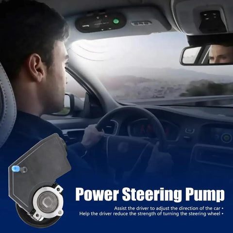 Driver steering vehicle with inset of Jeep Cherokee Wrangler TJ 4.0L Power Steering Pump With Pulley Heavy-Duty Hydraulic Pump Replacement