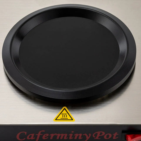 Professional Stainless Steel Coffee Warmer Plate, 80W Electric Mug Heater For Desk And Home with rugged nonstick pad.