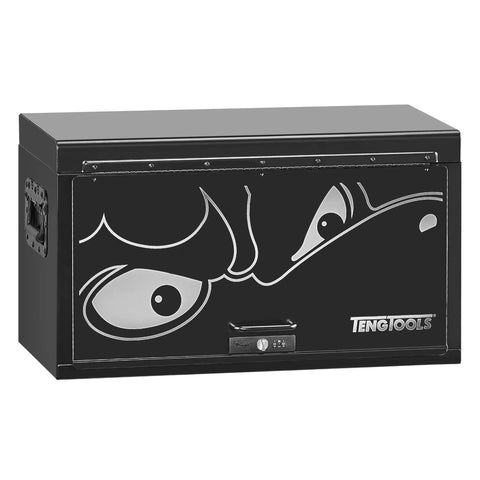 137 Piece PRO35 26 Inch Wide Black Starter Tool Kit With 9 Tool Trays 4 Drawer Cabinet Beefy Steel Frame Durable Finish Essential Home And Auto Repair Tools Set with secure lockable cabinet displaying Teng Tools branding.