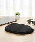 Durable Neoprene Racket Cover With Full Zip Protective Sleeve For Pickleball Paddles And Tennis Rackets on desk with laptop and sunglasses