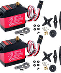 Beefy 30Kg Metal Gear Digital RC Servo With 270 Degree Sweep And Waterproof Aluminum Case for RC Cars, two-pack with accessories