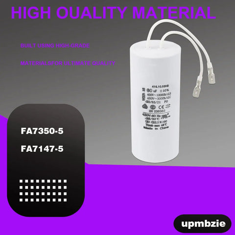 Universal Replacement Capacitor for Global Hydraulics Auto Lift Power Units, white cylindrical motor capacitor, FA7147-5 FA7147 FA7175.