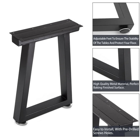 16 Inch Metal Table Legs Heavy Duty Trapezoid Style For Custom Benches Coffee Tables End Tables TV Stands And Nightstands Built Tough As Nails