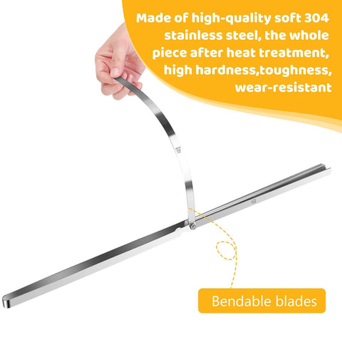 Feeler gauge set with bendable stainless steel blades, 25 blades, metric/imperial, 0.038-1.02 mm