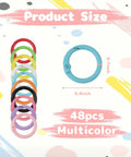 48 Pack Bulk Value Set Multicolor Small Round Carabiner Clips 1 Inch Metal Key Ring Hooks For DIY Keychains Bags Purses Crafts And Quick Attachments Great For Dog Tags And Accessories Perfect For Keychain Making Bag Charms Purses Dog Tags Lanyards And