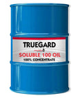 Soluble Oil And Coolant Grade 100 For Heavy Duty Machining And Grinding In A 55 Gallon Drum with label visible