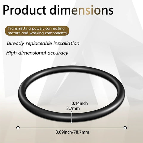 Illustration of 10 Pack Rock Tumbler Replacement Belts For C1 C1 Pro C3 And K1 K1 Pro K3 with dimensions 3.09 inches