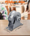 Pulley Wheel 304 Stainless Steel Block With Wall Mount U Groove Set Of 4 Quiet Double Bearing Cable Pulleys 48mm size