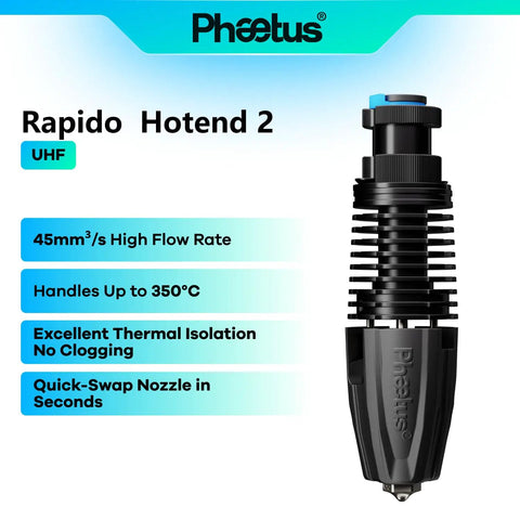 Thin Wall Titanium Alloy Heat Break For 3D Printers With Ultra High Flow 45 Mm3 Per Second 280 Degree UHF Black No Clogs