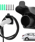 Premium Wall Mount EV Charger Holder Built For SAE J1772 AC charging cable setup, durable black nylon holder with screws included.