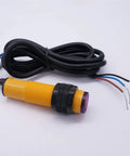Close-up of 30Cm Adjustable M18 Diffuse Photoelectric Switch Sensor Three-Wire NPN Normally Open Proximity Sensor 6-36V DC E3F-DS30C4