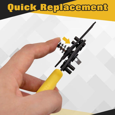 All In One C-Clip And E-Clip Kit With 1036 Pieces showing micro snap ring pliers with interchangeable jaws in use
