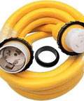 Marine Shore Power Extension Cord 50 Amp SS2-50P To SS2-50R 15 Foot Locking Dock Cable With 4 Prong Copper STW 6AWG Conductors