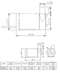 Technical drawing of 4 Pack Dope Submersible Mini Water Pumps With Clear 1m Tubing For Aquariums And Fountains Quiet DC 3V To 5V