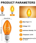 LED Night Light Bulbs 1W E12 C7 Replacement 2200K Warm Amber 120V Low Watt Candelabra Christmas Light Salt Lamp Bulbs 4 Pack