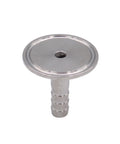 Front view of DERNORD 1.5-inch tri-clamp to 0.5-inch hose barb adapter in SUS304 stainless steel.