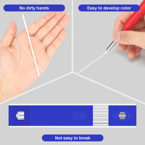 24 Pack 2.8mm Dry Graphite Refills For Deep Hole Mechanical Pencils Carpenter Woodworking Scriber Leads Construction Pencil Replacements White 24 Pieces held in hand and in use