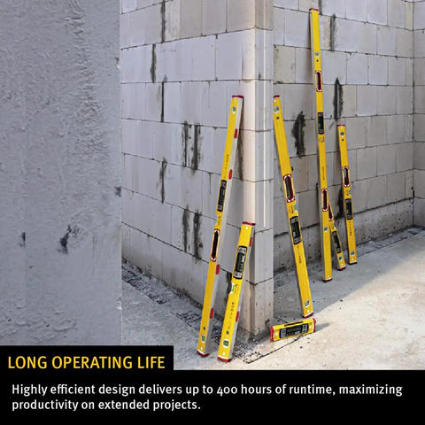 Heavy Duty Digital Spirit Level 9 Inch Torpedo Gauge With Dual Illuminated Lcd Displays IP67 Waterproof Dustproof Rugged Tool Built Tough For The Daily Construction Hustle And Dead Nuts Precision leaning against a wall.