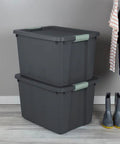 Heavy Duty 24 Pack 20 Gallon Stackable Plastic Storage Bins With Secure Latch Lock Tops designed for beatdown moving days
