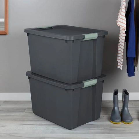 Heavy Duty 24 Pack 20 Gallon Stackable Plastic Storage Bins With Secure Latch Lock Tops designed for beatdown moving days