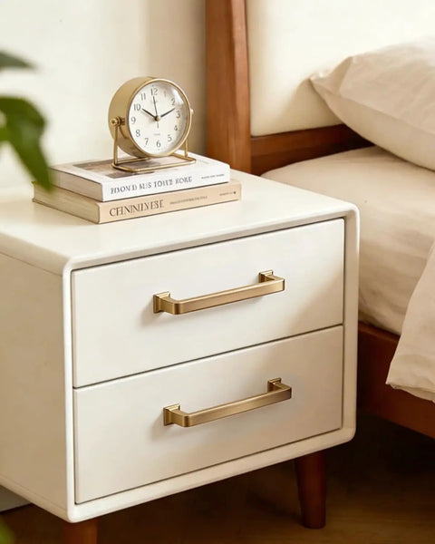 10 Pack Champagne Bronze Cabinet Pulls 5 Inch 128mm Hole Center on white bedside dresser
